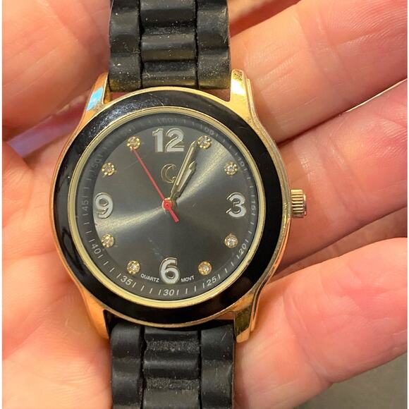 Unisex 40mm Gold Tone Charming Charlie Watch, Crystal Accented Face - Picture 2 of 3